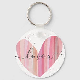 Porte-clés amour U Cute Rose Coeur texturé