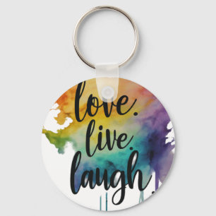 Porte-clés Amour, Vie, Rire Porte - clé du cercle
