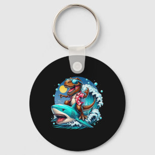 Porte-clés Amoureux de la plage T-rex Dinosaure chevauchant R