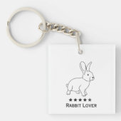 Porte-clés Amoureux de lapin, conception simple (Devant)