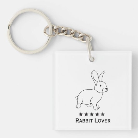 Porte-clés Amoureux de lapin, conception simple (Devant)