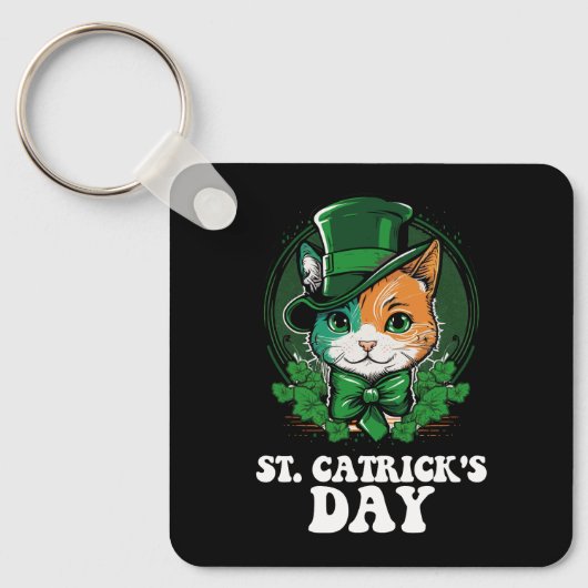 Porte-clés Amoureux de les chats de la Saint-Patrick (Recto)
