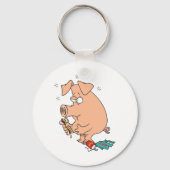 Porte-clés Amoureux de snacks Cochons grassouillets (Recto)