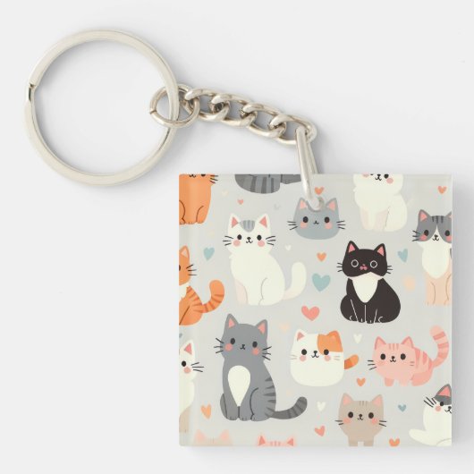 Porte-clés Amoureux des chats (Devant)