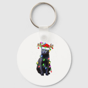 Porte-clés Amoureux des Chats Éclairage de Noël Père Noël Cha