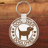 Porte-clés Amoureux des chiens avec chiot (Recto)