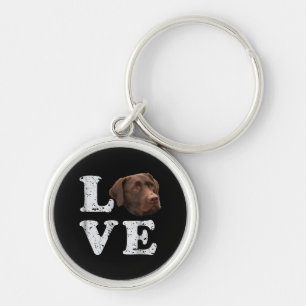 Porte-clés Amoureux des chiens I Love Chocolate Labrador Re