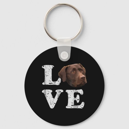 Porte-clés Amoureux des chiens | I Love Chocolate Labrador Re (Recto)