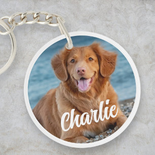 Porte-clés Amoureux des chiens personnalisé deux photo garde-
