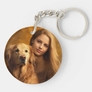 Porte-clés Amoureux des chiens photo personnalisé pour animal