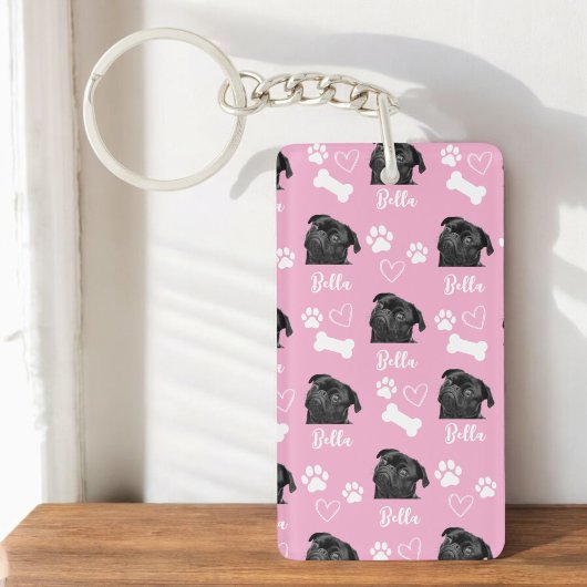 Porte-clés Amoureux des chiens photo pour animaux de compagni