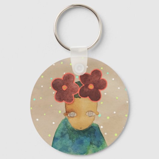 Porte-clés Amoureux des fleurs (Recto)