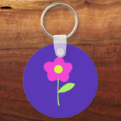 Porte-clés Amoureux des fleurs roses (Recto)