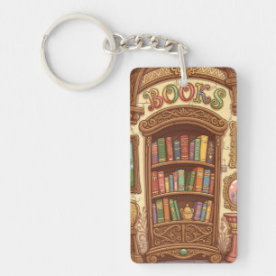 Porte-clés Amoureux des livres Étagère à livres de dessin ani