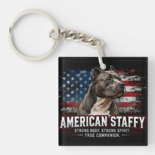 Porte-clés 🐾 Amoureux du Staffordshire Terrier Américain 🐾