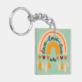 PORTE-CLÉS AMOVE LOVE LOVE RETRO BOHO COEURS EN BOW (Devant gauche)