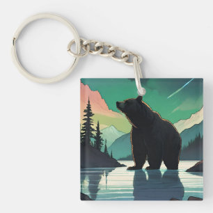 Porte-clés Amphithéâtre aurore de l'ours grizzli du Juneau en