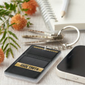 Porte-clés Ampoule de guitare avec nom personnalisé (Devant droit)