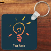 Porte-clés Ampoule lampe rétro ampoule électricien intelligen (Verso)