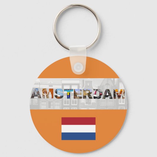 Porte-clés Amsterdam Netherlands Flag (Recto)