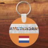 Porte-clés Amsterdam Netherlands Flag (Verso)