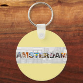 Porte-clés Amsterdam Pays-Bas Canal Homes Photos de Voyage (Verso)