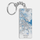 Porte-clés Amsterdam Pays-Bas City Plan Voyage Simple (Devant gauche)