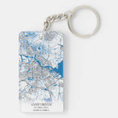 Porte-clés Amsterdam Pays-Bas City Plan Voyage Simple (Dos)