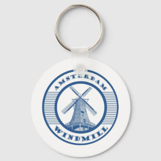PORTE-CLÉS AMSTERDAM WINDMILL BLEU