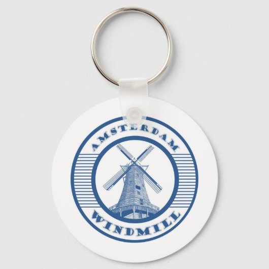 PORTE-CLÉS AMSTERDAM WINDMILL BLEU (Recto)