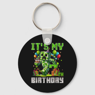 Porte-clés Amusant 7 ans 7e anniversaire Pixel Art Gamer Boys
