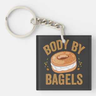 Porte-clés Amusant amateur de bagel juif Humour culinaire Han