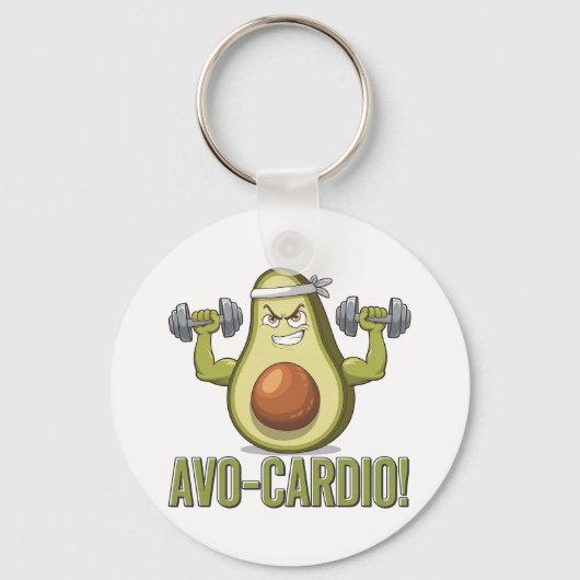 Porte-clés Amusant Avo-Cardio Avocado Fitness Design (Recto)