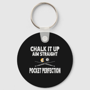 Porte-clés Amusant Billard Pool Aim Pocket Perfectio Droit