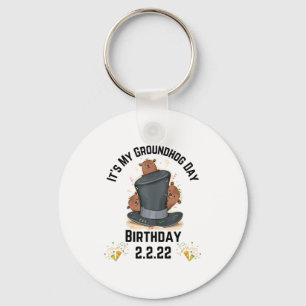 Porte-clés Amusant C'est mon anniversaire de la marmotte 2.2.