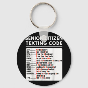 Porte-clés Amusant citoyen âgé Code de Textes Tee