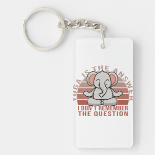 Porte-clés Amusant éléphant mignon faisant du yoga. drôle de