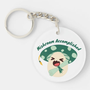 Porte-clés Amusant Green Mushroom Grad Porte - clé