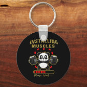 Porte-clés Amusant Installation Muscle Panda Poids Lifting Ba (Recto)