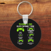 Porte-clés Amusant Joueur Que Je Fais Dans Mon Temps De Recha (Recto)