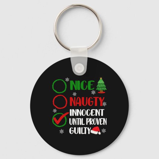 Porte-clés Amusant Nice Naughty Innocent Noël Noël Noël Noël (Recto)
