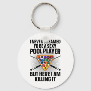 Porte-clés Amusant Pool Art Pour Hommes Femmes Billard Lover