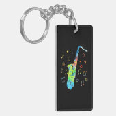 Porte-clés Amusant Saxophone musicien Jazz Music (Devant gauche)