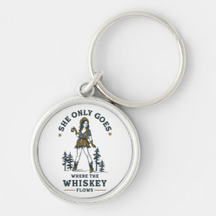 Porte-clés Amusante cowgirl western vintage amatrice de whisk