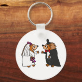 Porte-clés Amusante mariée et Mariage de chambre Hérisson (Recto)