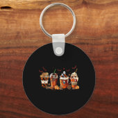 Porte-clés Amusants Automne Automne Horreur Latte Café Tasses (Recto)