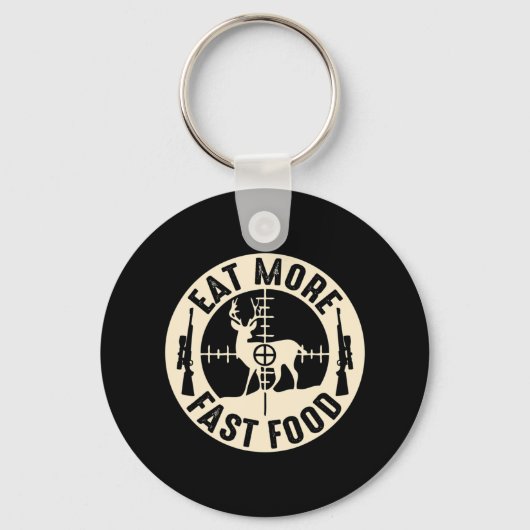 Porte-clés Amusants Mangez Plus Restauration Rapide Deer Chas (Recto)