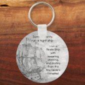 Porte-clés Amusants Parenting Pirate Citation Pirate Navire (Recto)