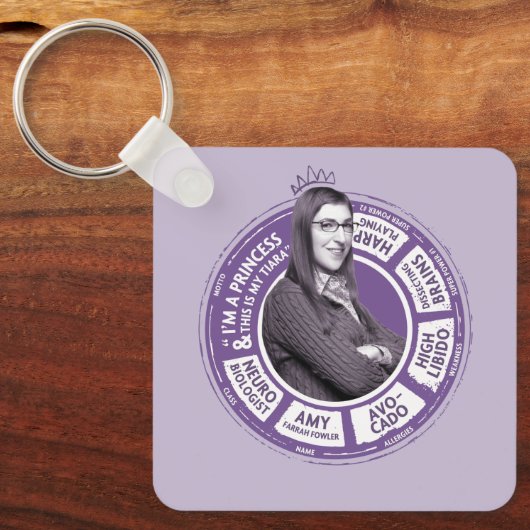 Porte-clés Amy Farrah Fowler - Graphique d'informations (Recto)