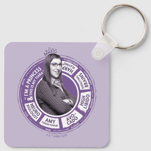 Porte-clés Amy Farrah Fowler - Graphique d'informations (Dos)